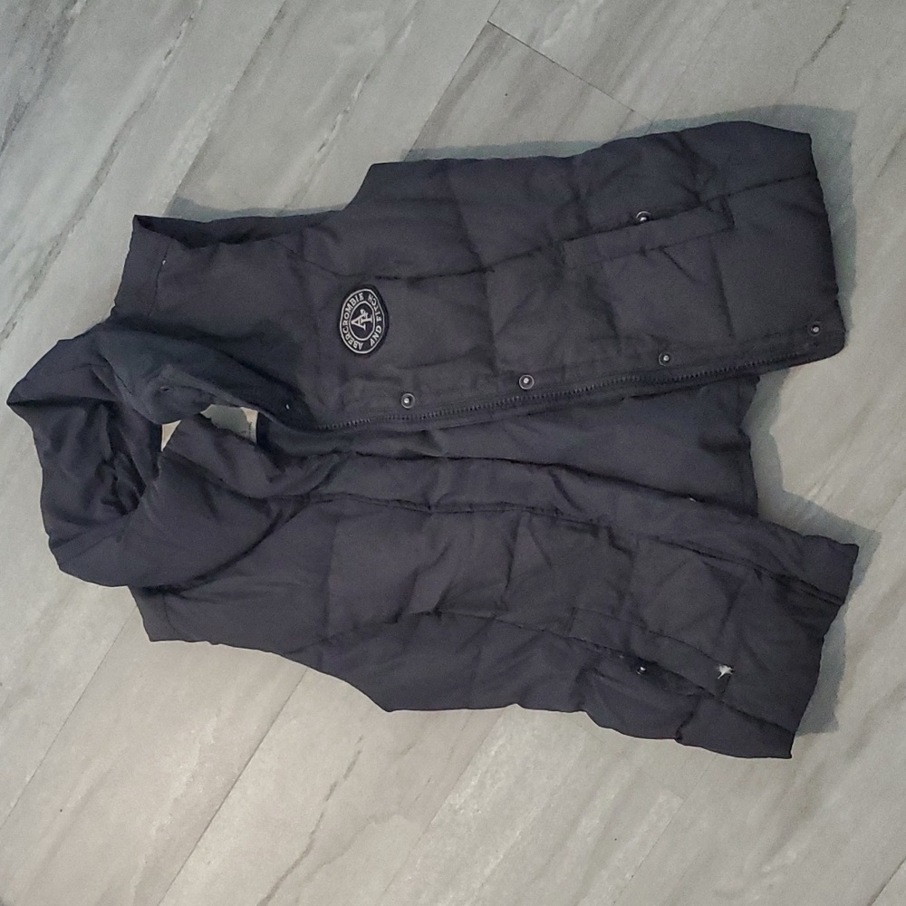 ABERCROMBIE & FITCH high neck Zippered button up puff best